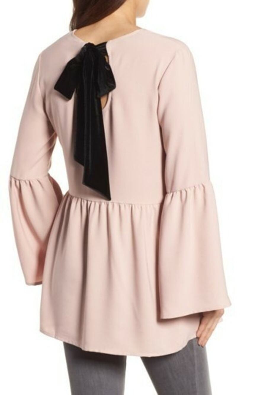 Halogen Tied Bow Back Tunic Top